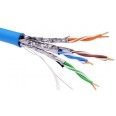 Информационный кабель экранированный U/FTP 4х2 CAT6A, LSZH, синий
