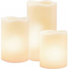 Светильник декоративный `свеча` 3шт* 1LED янтарный, 8*10 8*12,5 8*15 см, цилиндры(AAA) FL070 Feron