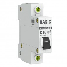 Автоматический выключатель 1P 10А (C) 4,5кА ВА 47-29 Basic