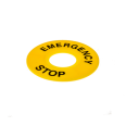 Комплект желтых табличек, круг, `Emergency Stop`, 60мм (уп. 2 шт.) КОМПЛЕКТ ТАБЛИЧЕК MTB2-F07 (2 ШТ.)