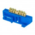 Шина ``0`` N (6х9мм) 6 отверстий латунь синий изолятор на DIN-рейку розничный стикер EKF PROxima