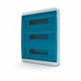 Щит навесной 54 мод. IP41, прозрачная синяя дверца