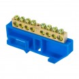 Шина ``0`` N (6х9мм) 8 отверстий латунь синий изолятор на DIN-рейку розничный стикер EKF PROxima