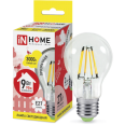 Лампа светодиодная LED-A60-deco 9Вт 220В Е27 3000К 810Лм прозрачная IN HOME