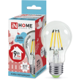 Лампа светодиодная LED-A60-deco 9Вт 220В Е27 4000К 810Лм прозрачная IN HOME