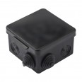 Коробка распаячная КМР-030-031 с крышкой (80х80х50) 7 мембр. вводов чёрная IP54 EKF