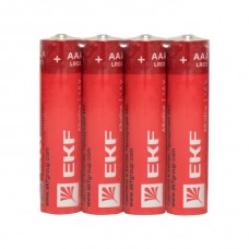 Алкалиновая батарейка типа ААА(LR03) шринк 4шт, EKF