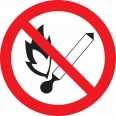Самокл. этик. Ф180мм `Запрещается пользоваться открытым огнем и курить`