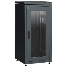 ITK Шкаф сетевой 19` LINEA N 18U 600х800 мм стеклянная передняя дверь, задняя металлическая черный