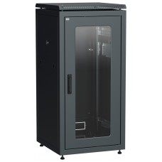 ITK Шкаф сетевой 19` LINEA N 24U 600х800 мм стеклянная передняя дверь черный