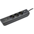 MODERN Удлинитель У03В 3 места с заземляющим контактом 2м 3х1мм2 16А/250В USBх3 черный IEK