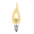 HCL-28/CL/E14 flame gold. Лампа галогенная свеча на ветру золотая. Картонная коробка