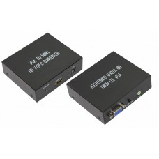 Конвертер VGA + Стерео 3,5 мм на HDMI, металл REXANT