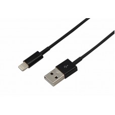 USB кабель для iPhone 5/6/7 моделей шнур 1 м черный REXANT