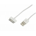 USB кабель для iPhone 4/4S 30 pin шнур 1 м белый REXANT