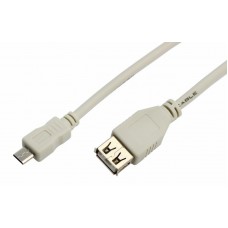 Кабель USB (шт. micro USB - гн. USB A) 0.2 метра, серый REXANT