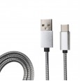 Шнур USB 3.1 type C (male)-USB 2.0 (male) в гибкой металлической оплетке 1 м REXANT