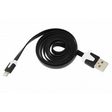 USB кабель для iPhone 5/6/7 моделей slim шнур плоский 1 м черный