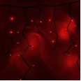 Гирлянда Айсикл (бахрома) светодиодный, 4,0 х 0,6 м, черный провод `КАУЧУК`, 230 В, диоды красные, 128 LED NEON-NIGHT