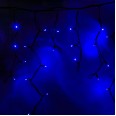 Гирлянда Айсикл (бахрома) светодиодный, 5,6 х 0,9 м, черный провод `КАУЧУК`, 230 В, диоды синие, 240 LED NEON-NIGHT