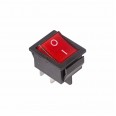 Выключатель клавишный 250V 16А (4с) ON-OFF красный с подсветкой REXANT