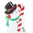 Фигура `Снеговик в шляпе` 175*90 см, цвет белый