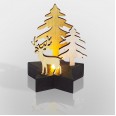Деревянная фигурка с подсветкой `Олень в лесу` 9*8*10 см