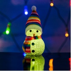 Фигура светодиодная `Снеговик` 10см, RGB