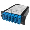 Претерминированная кассета 24ОВ 09/125 OS2, 2xMTP(12)f/12xLC-UPC Duplex (с интегрированными шторками