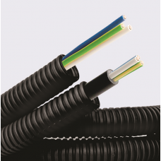 Электротруба ПНД гибкая гофр. д.20мм, цвет черный, с кабелем ВВГнг(А)-LS 3х2,5мм2 РЭК `ГОСТ+`, 100м