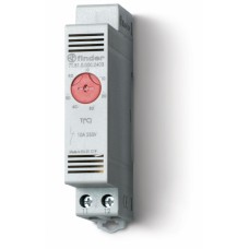 Щитовой термостат для включения обогрева диапазон температур 0…+60°C 1NС 10A модульный, ширина 17.5мм степень защиты IP20 упаковка 1шт.