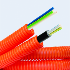 Электротруба ПНД гибкая гофр. д.16мм, цвет оранжевый, с кабелем ВВГнг(А)-LS 3х1,5мм2 РЭК `ГОСТ+`, 50м