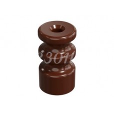Изолятор фарфоровый двойной для наружного монтажа витой электропроводки, цвет -коричневый, (20 шт/уп), ТМ МезонинЪ