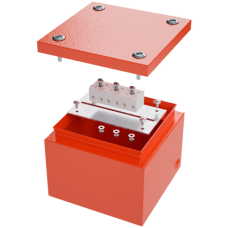Коробка стальная FS с гладкими стенками и клеммниками, IP66,150х150х80мм,5р, 450V,10A, 6мм.кв.
