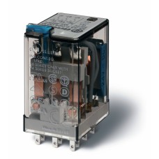 Миниатюрное универсальное электромеханическое реле монтаж в розетку 3CO 10A контакты AgNi катушка 12В АC степень защиты RTI опции: кнопка тест упаковка 1шт.