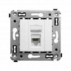 Компьютерная розетка RJ-45 в стену, кат.6 одинарная, Avanti , Белое облако 