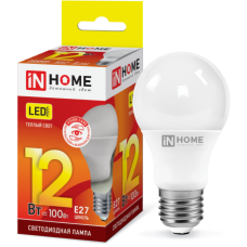 Лампа светодиодная LED-A60-VC 12Вт 230В Е27 3000К 1080Лм IN HOME