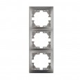 MIRA Рамка 3-ая вертикальная метал серый б/вставок (10шт/120шт)