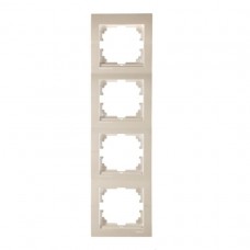 DERIY Рамка 4-ая вертикальная жемчужно-белая металлик (10шт/120шт)