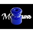 Изолятор фарфоровый для наружного монтажа витой электропроводки, D18,5х24мм, цвет - синий, ТМ Мезони