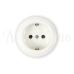 Розетка фарфоровая, двухполюсная, с заземляющим контактом (D70x20,16А, 250В, IP20, без подъемной рамки), цвет - белый, ТМ `МезонинЪ`