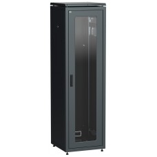 ITK Шкаф сетевой 19` LINEA N 47U 600х600 мм стеклянная передняя дверь черный