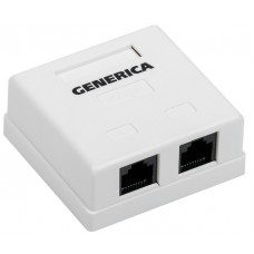 Розетка инф. настенная RJ45 кат. 5Е UTP 2 порта GENERICA