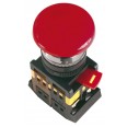Кнопка AEAL22 `Грибок`с фиксацией красный d22мм 240В 1з+1р ИЭК