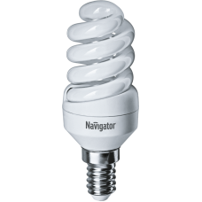Лампа энергосберегающая (КЛЛ интегрированная) «спираль» d34мм E14 9Вт 230В нейтральная холодно-белая 4000К/840 10000ч Navigator