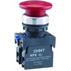 NP8 Кнопка `Грибок` D40 красная 1НО+1НЗ, IP65 (CHINT)