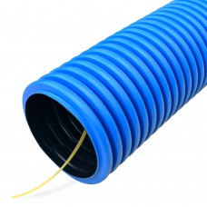 Труба гофрированная двустенная ПНД гибкая тип 750 (SN19) с/з синяя d90 мм (50м/уп) Промрукав
