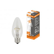 Лампа накаливания `Свеча прозрачная` 40 Вт-230 В-Е27 TDM