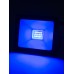 Прожектор светодиодный СДО-04-020Н-С (синий свет) 20 Вт, IP65, черный, Народный