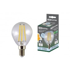 Лампа светодиодная `Филамент` G45-6 Вт-230 В-4000 К–E14 TDM